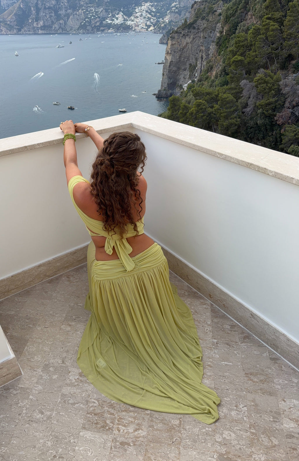 White Fox Amore Ease Maxi Skirt Pistachio Mist
