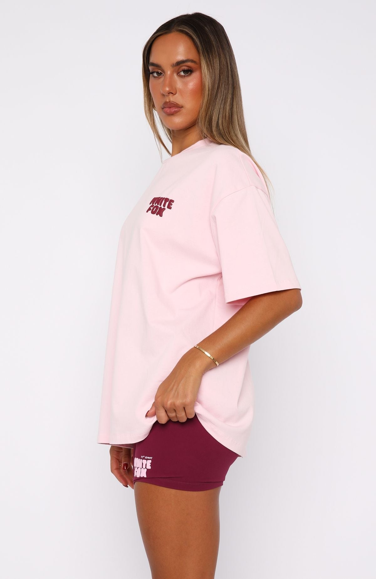 White Fox 11th Street City Girl At Heart Oversized Tee Strawberry Whip