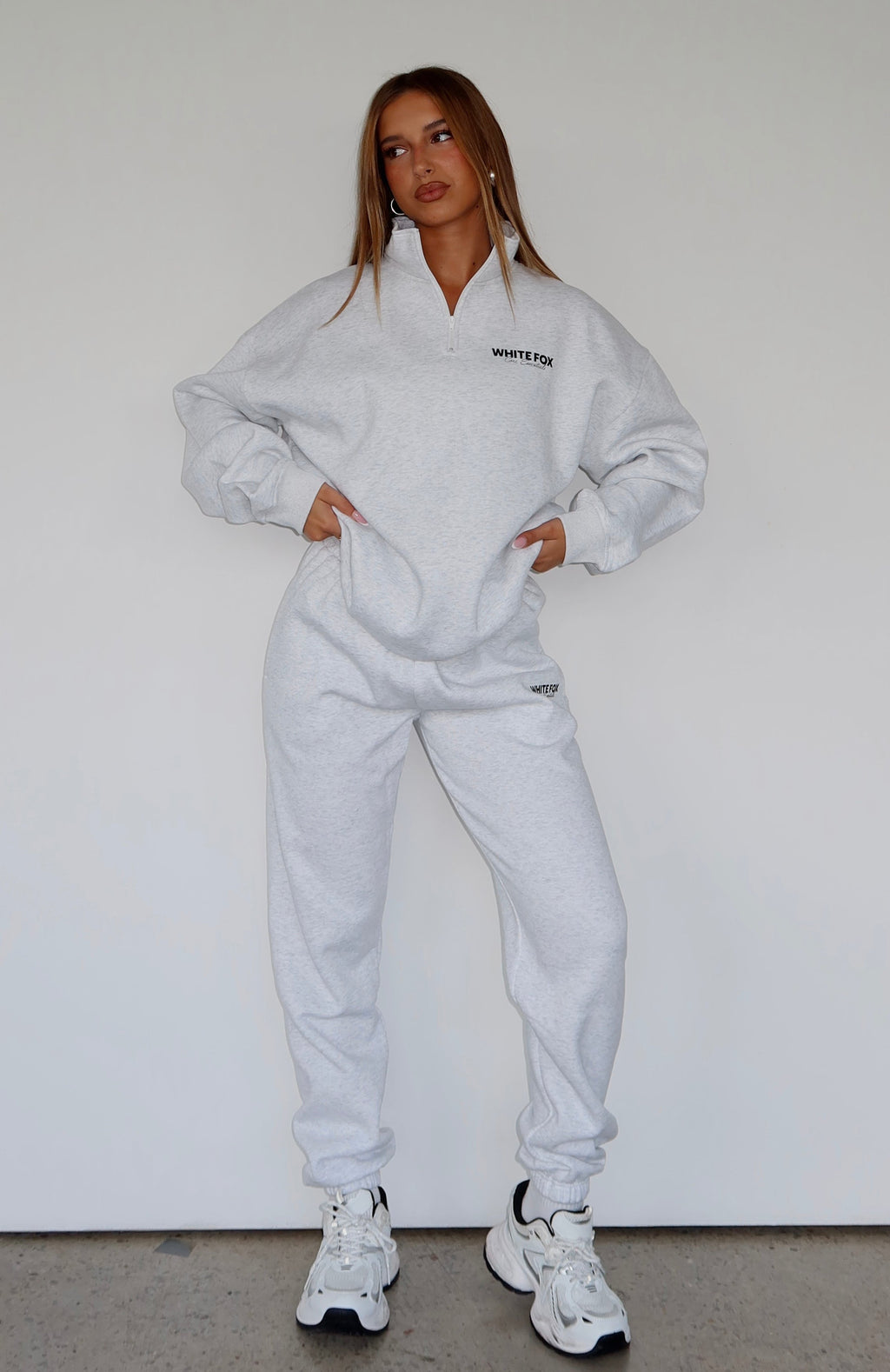 White Fox Core Essentials Sweatpants Grey Marle