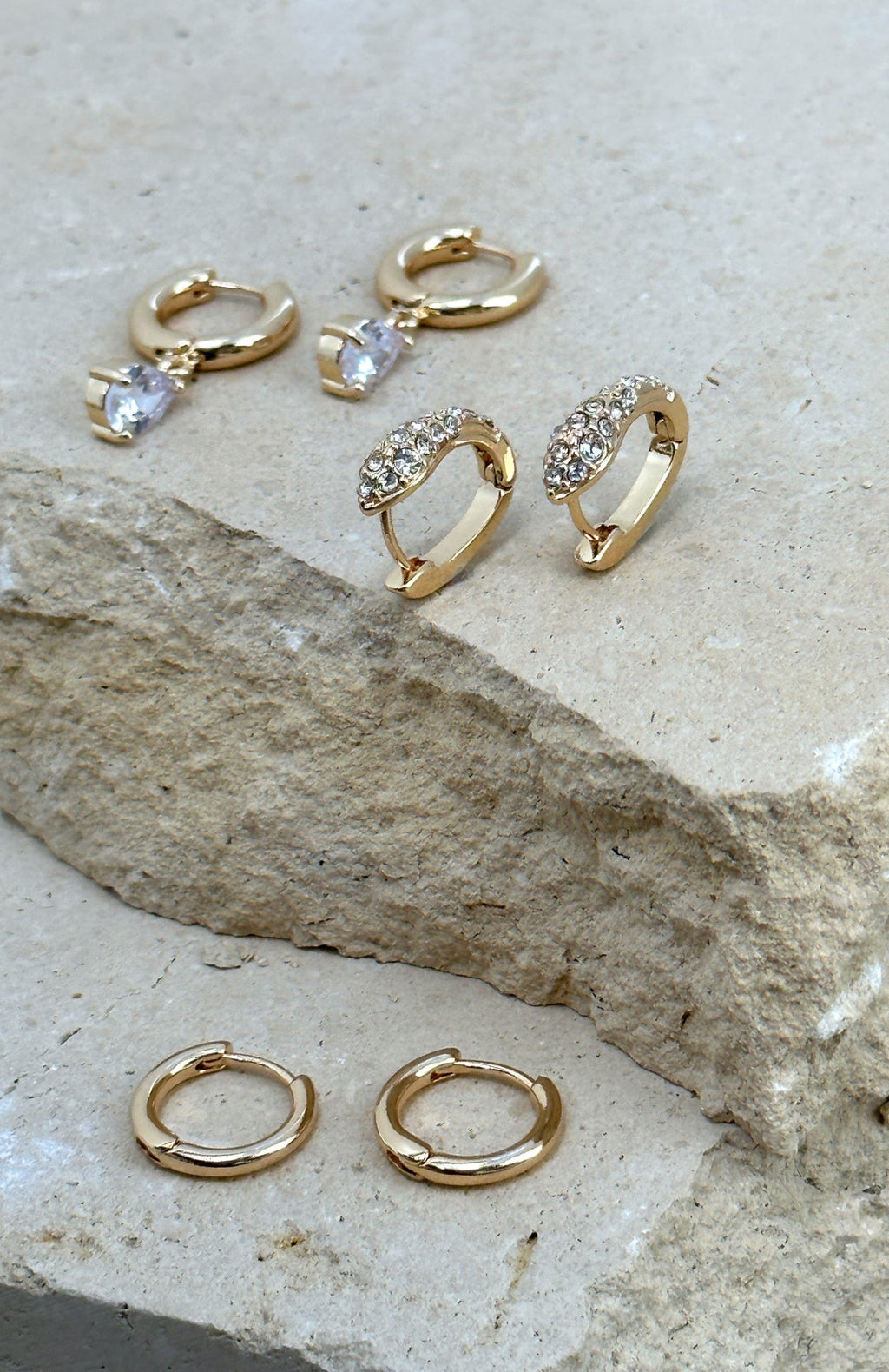 White Fox Little Things Earrings Set Gold