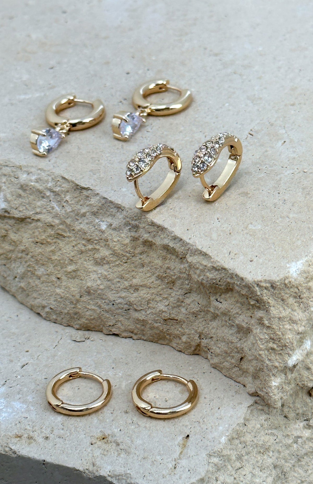 White Fox Little Things Earrings Set Gold