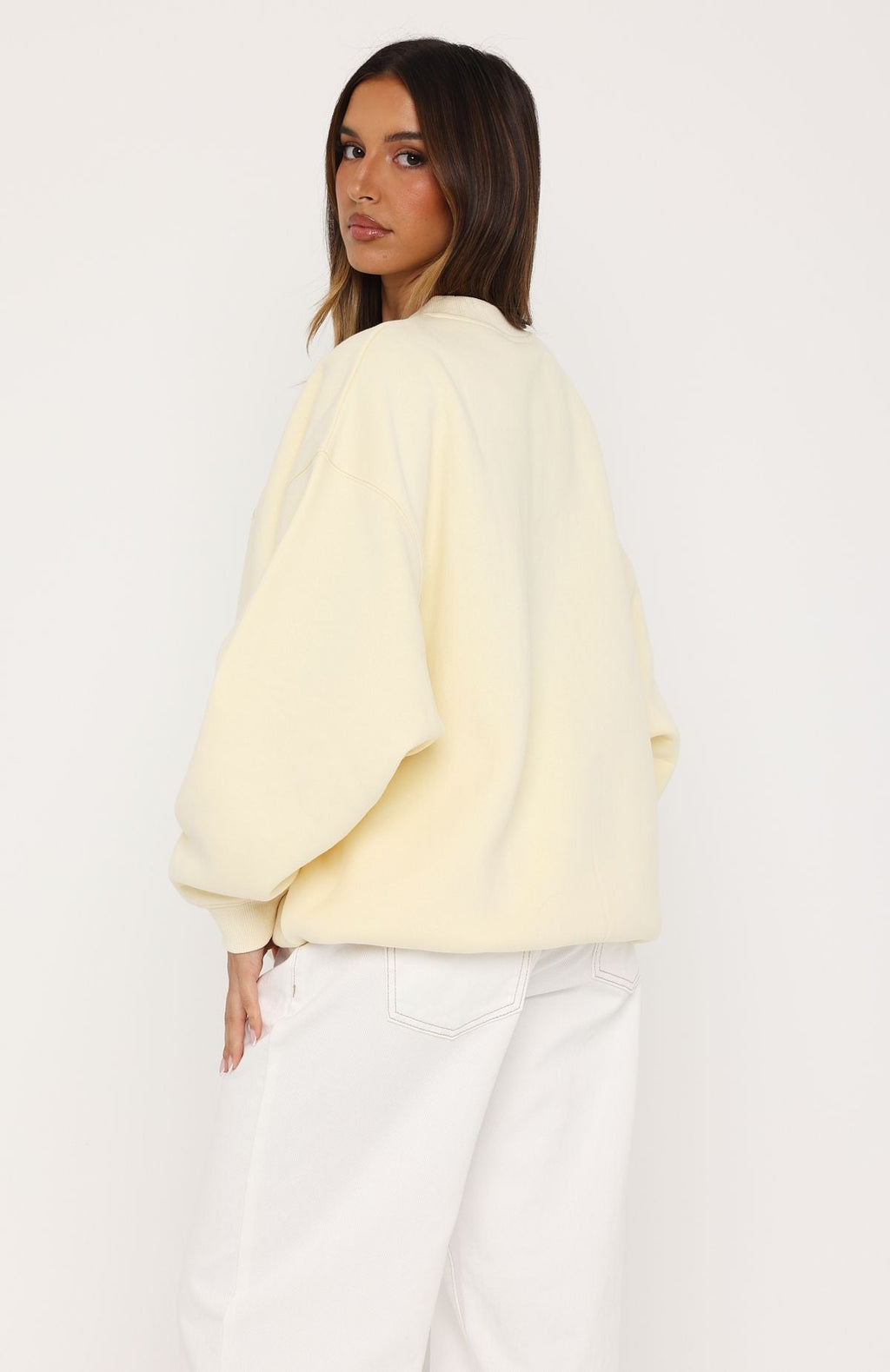 White Fox Major Upgrade Oversized Drop Shoulder Sweater Butter