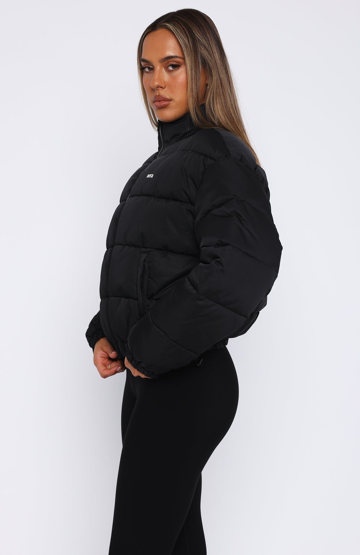 White Fox Summit Zip Through Puffer Black