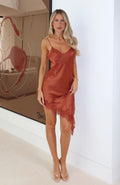 White Fox Behind The Light Lace Mini Dress Rust
