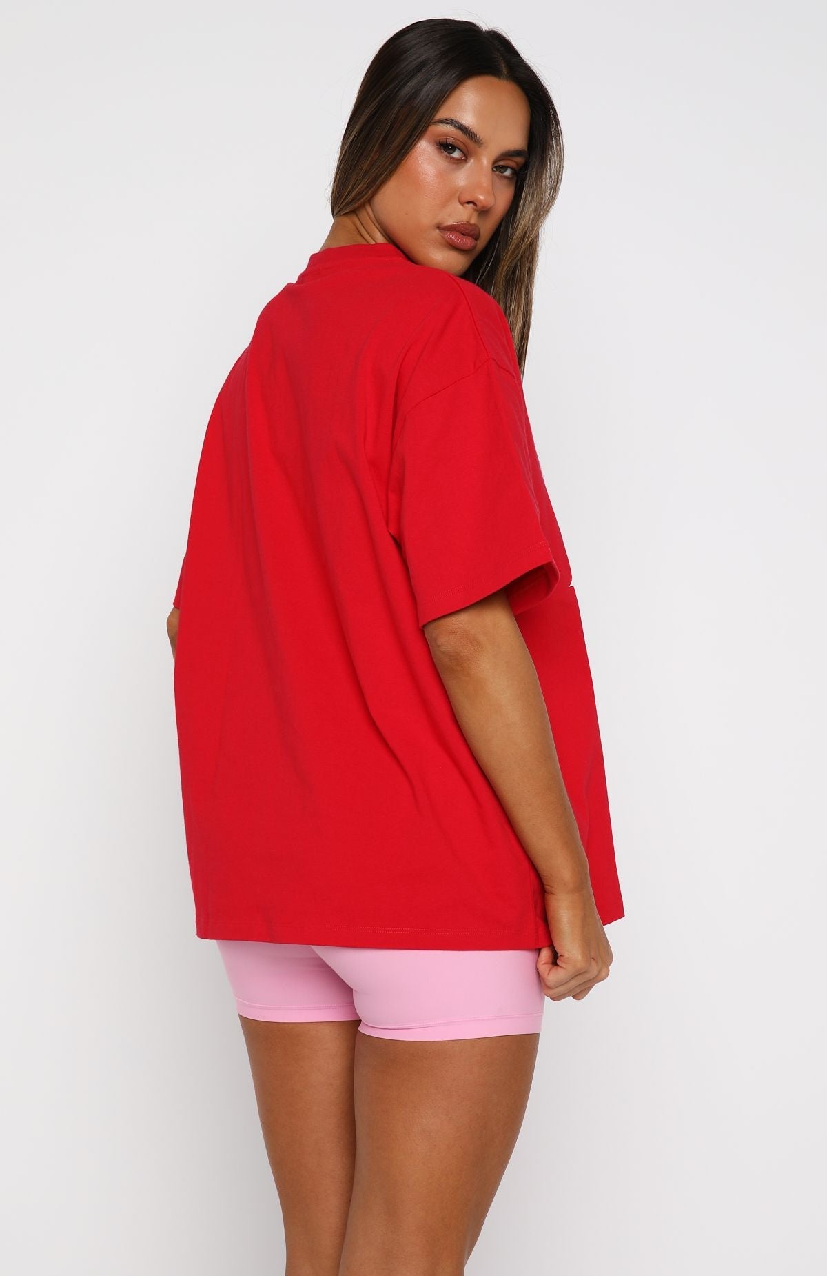 White Fox All I Want For Christmas Oversized Tee Red