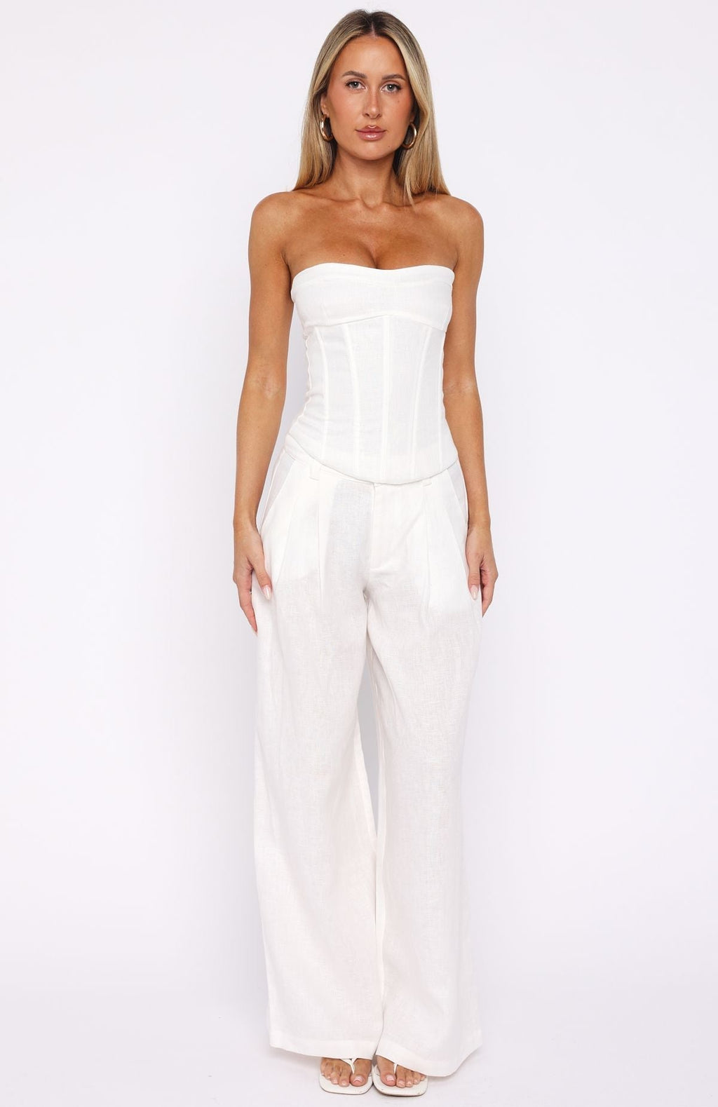 White Fox Downtown Pulse Strapless Bustier White