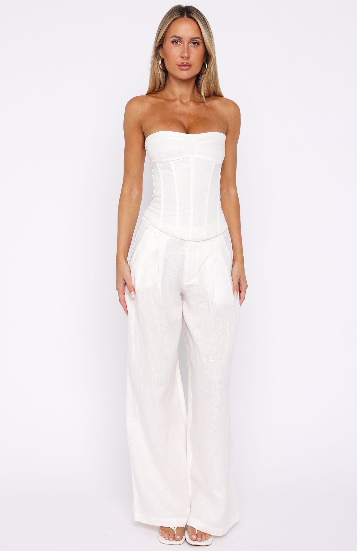 White Fox Downtown Pulse Strapless Bustier White