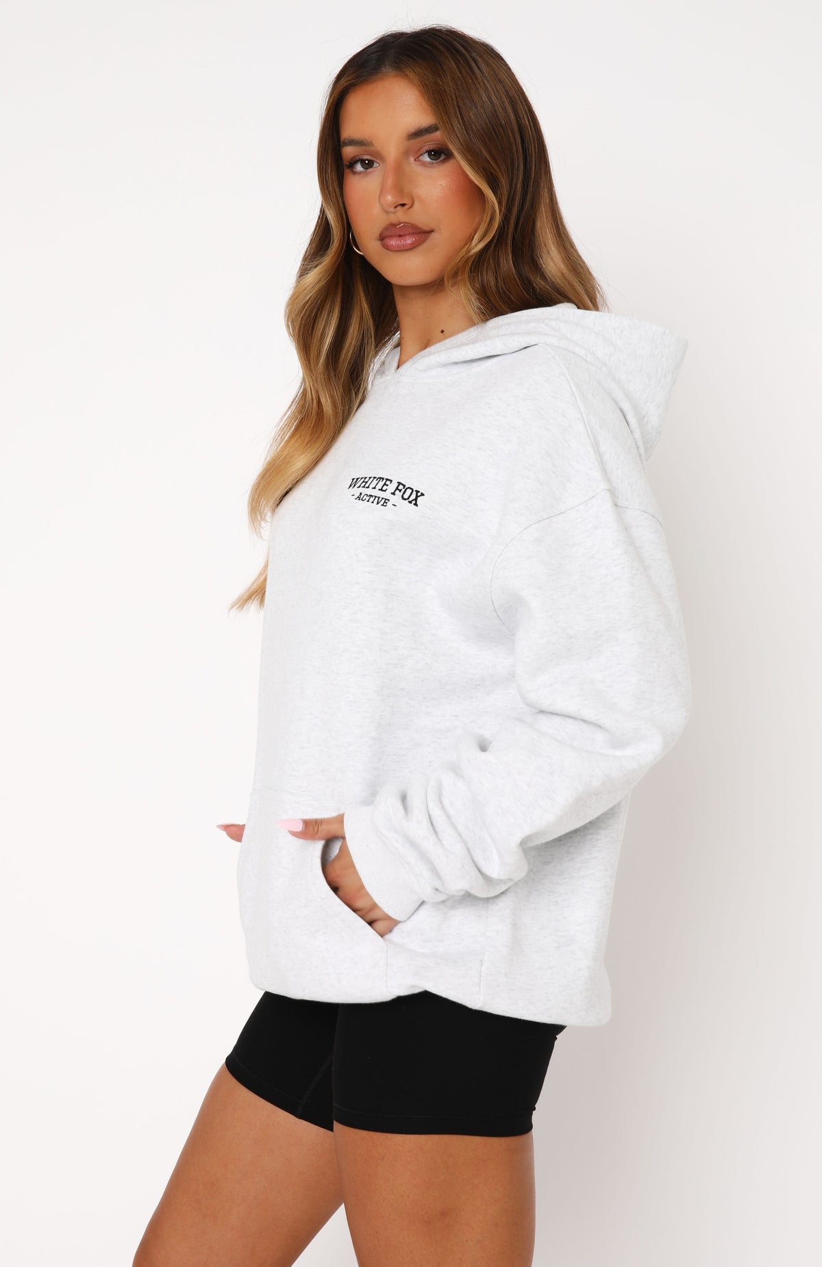 White Fox Taking Sides Oversized Hoodie Grey Marle