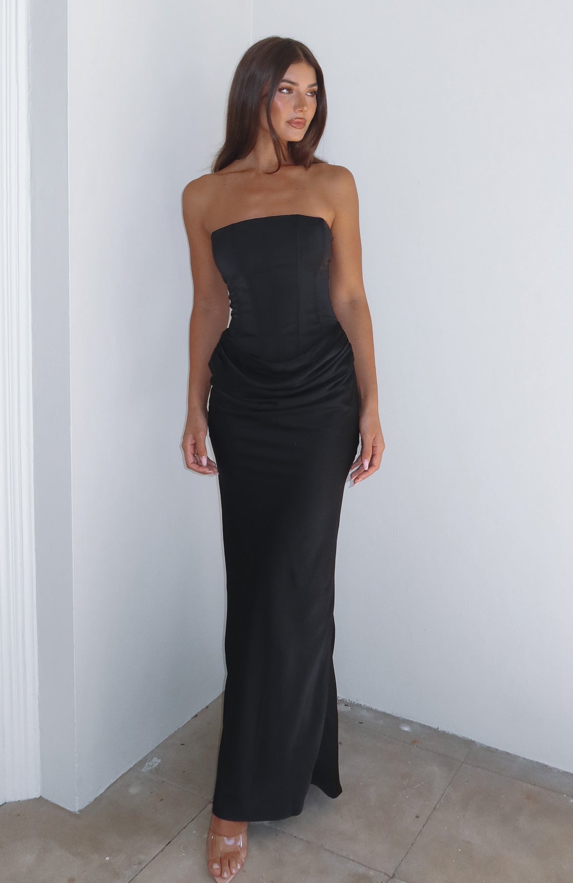 White Fox Love This Feeling Maxi Dress Black