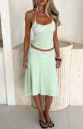 White Fox Cool Chaos Midi Skirt Sage Green