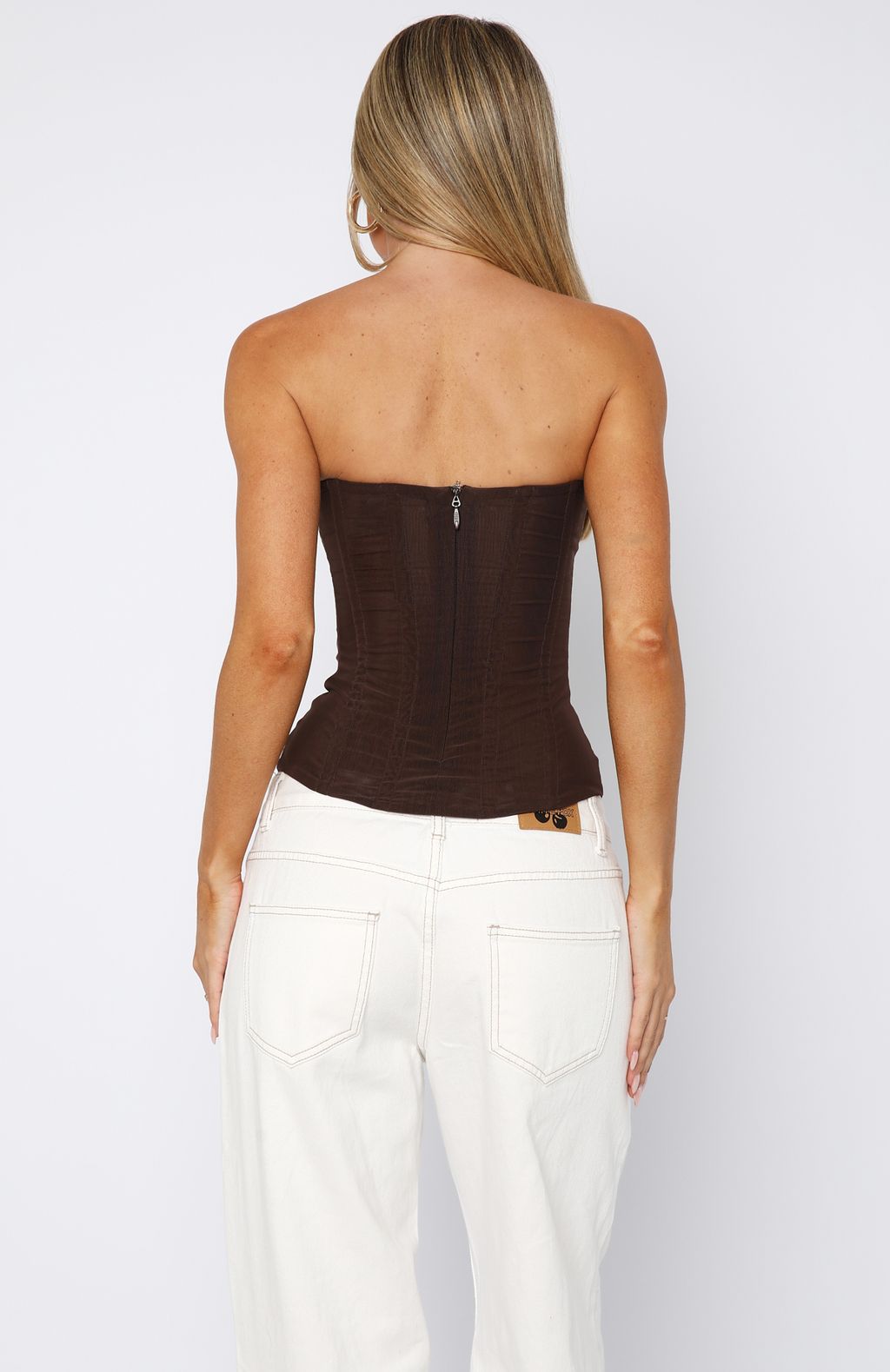 White Fox Tell Me A Secret Strapless Bustier Chocolate