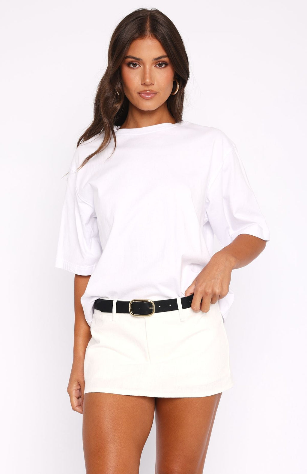 White Fox Selfish Behaviour Low Rise Mini Skort White