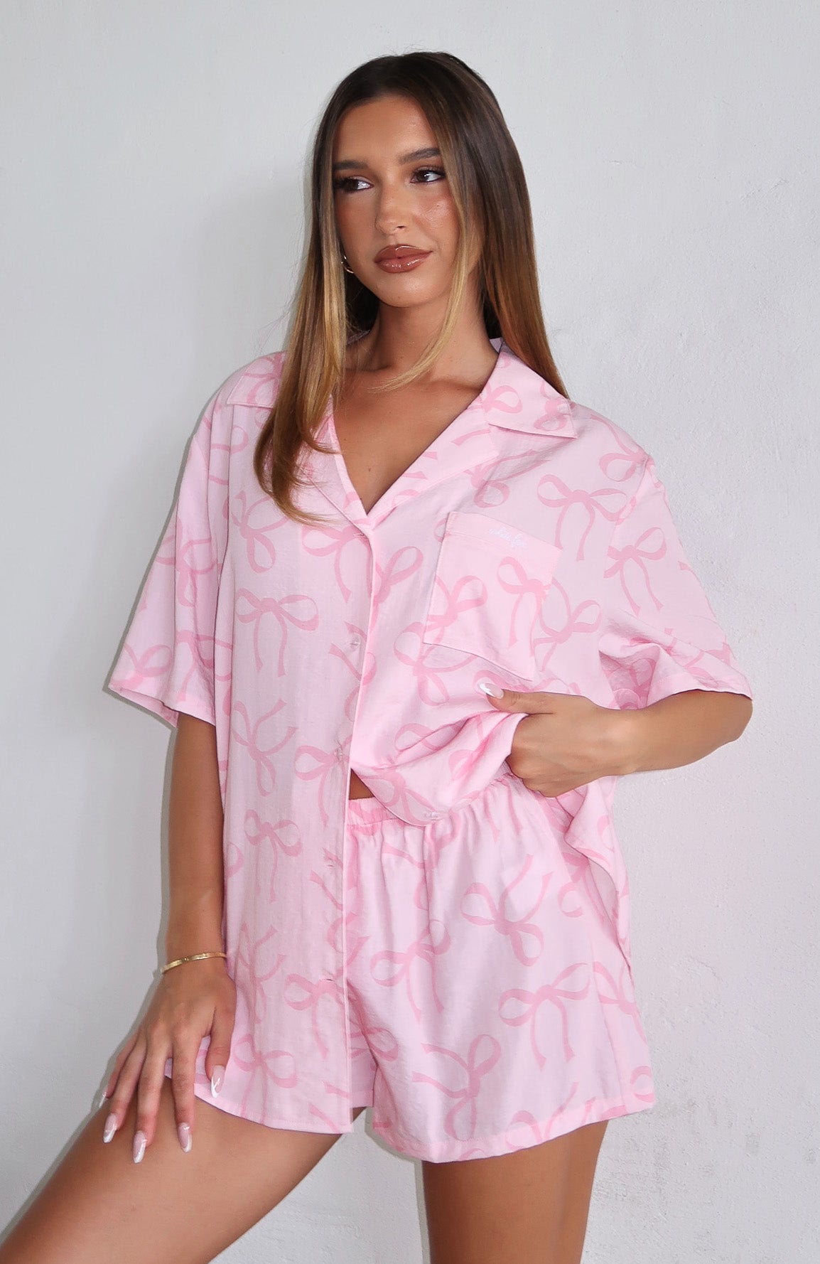 White Fox Offline Pyjama Set Posy Bow
