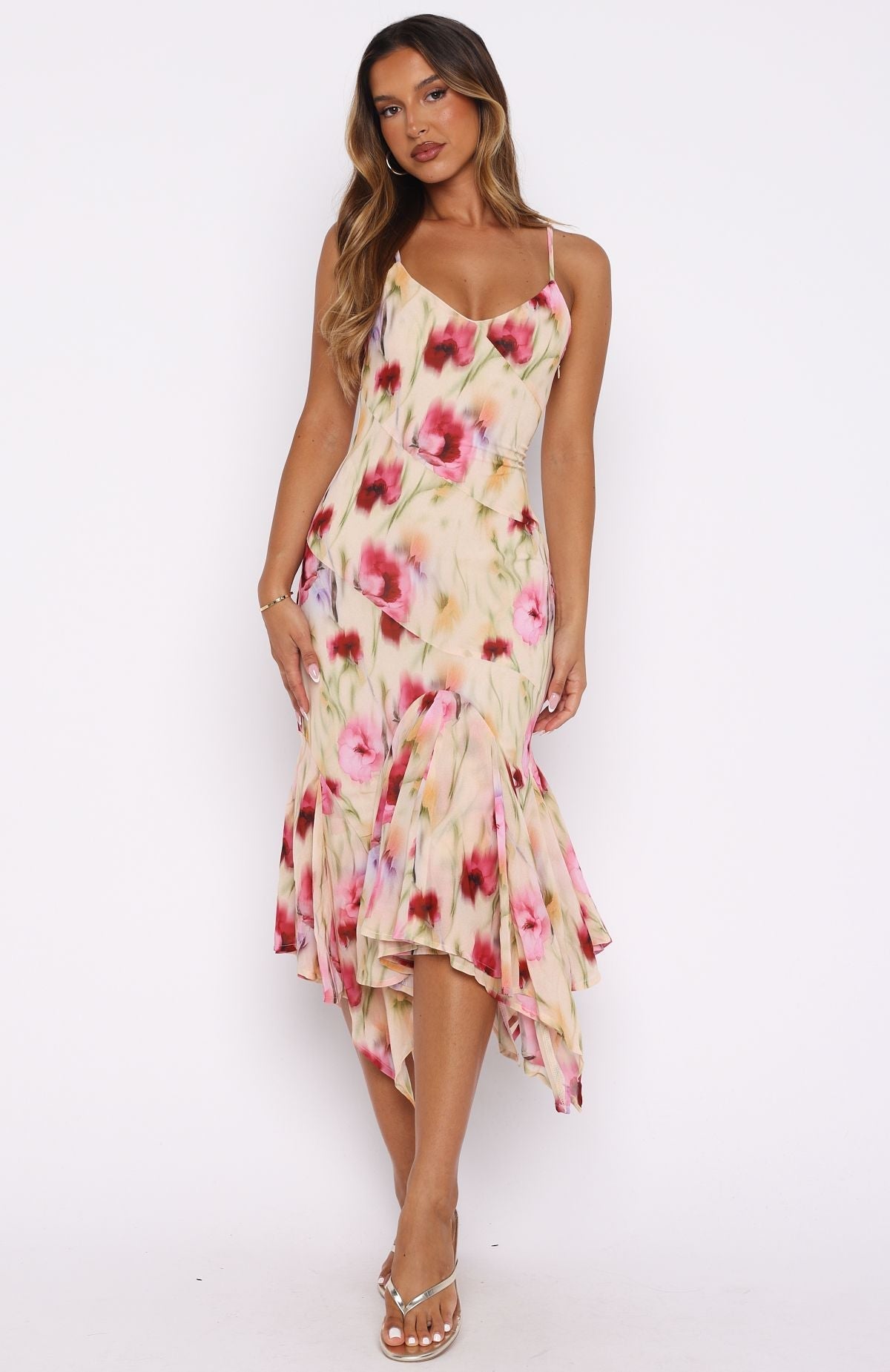 White Fox Butterfly Kisses Midi Dress Buttercream Fields