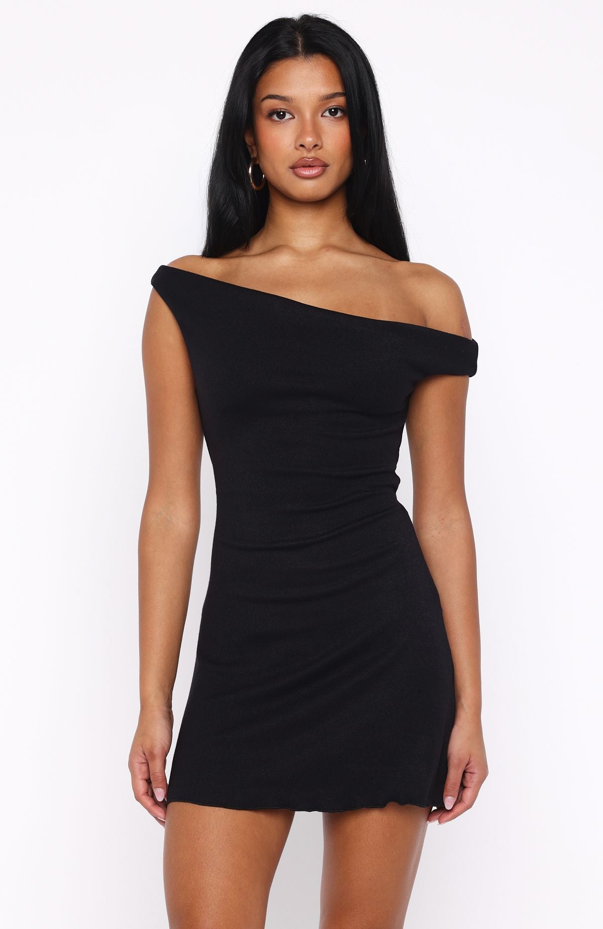White Fox Nights Away Mini Dress Black