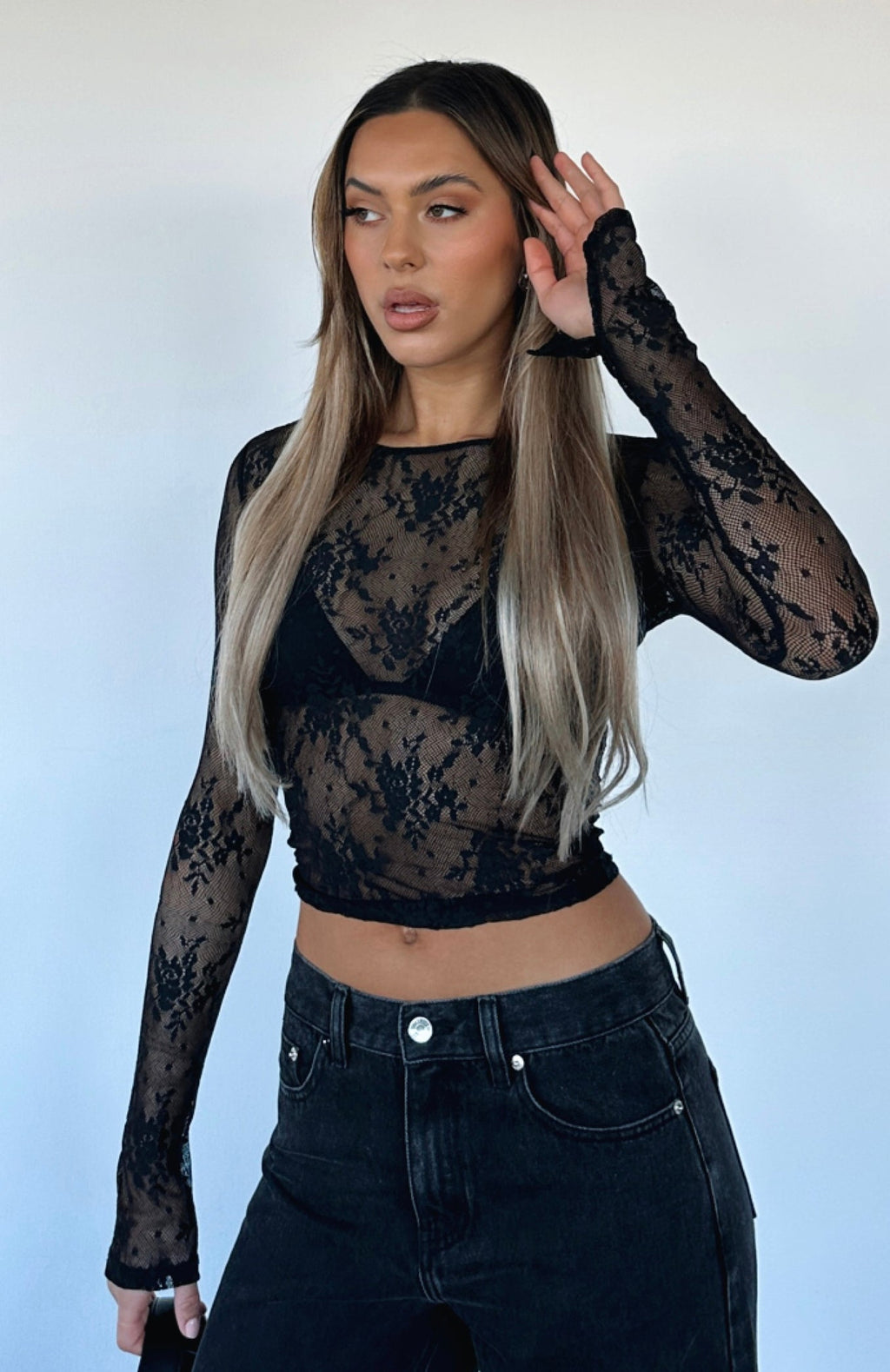 White Fox All For Nothing Bralette Black
