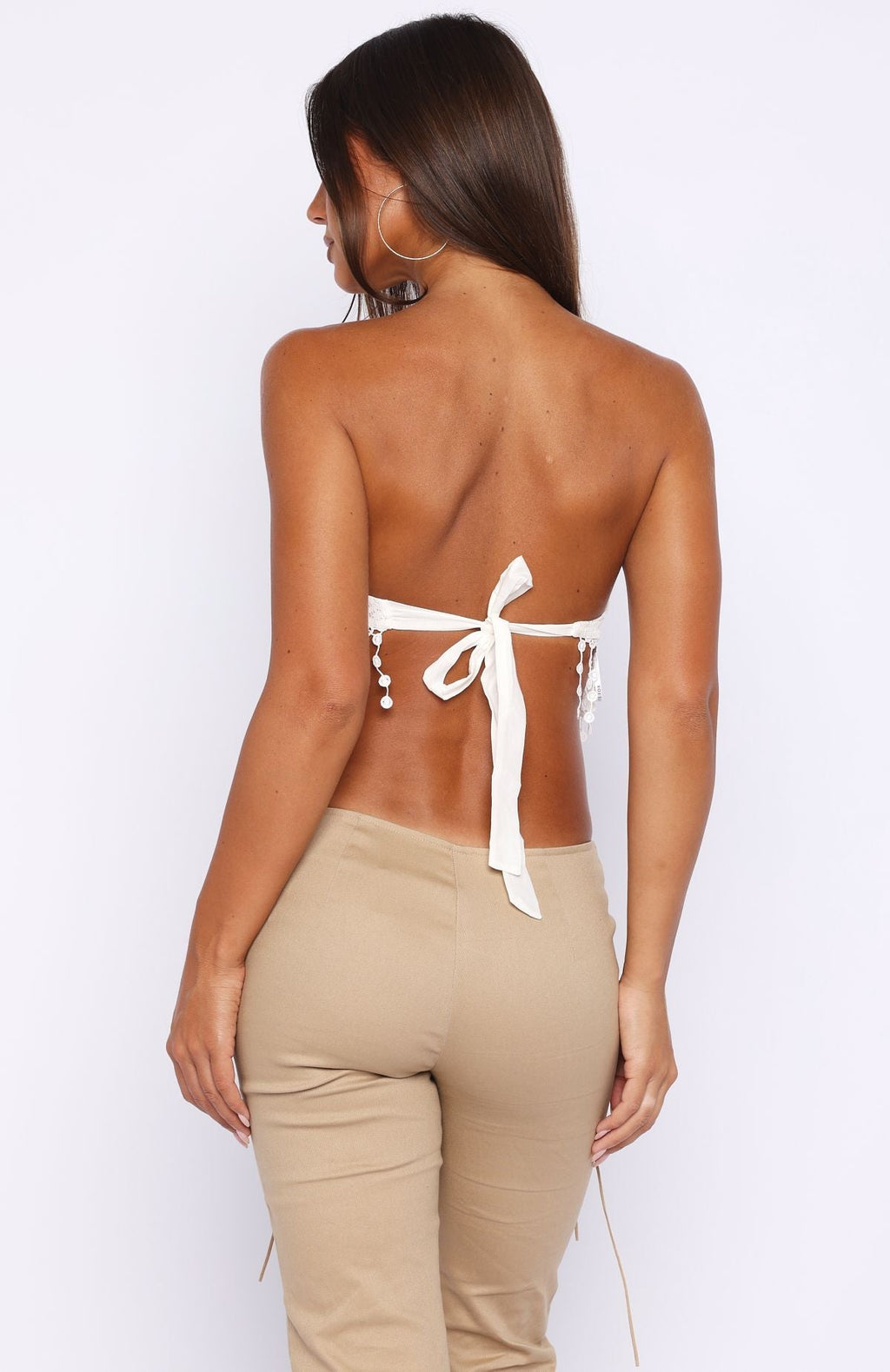 White Fox Love Fest Strapless Top White