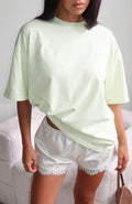 White Fox Touchdown Oversized Tee Lime Stripe
