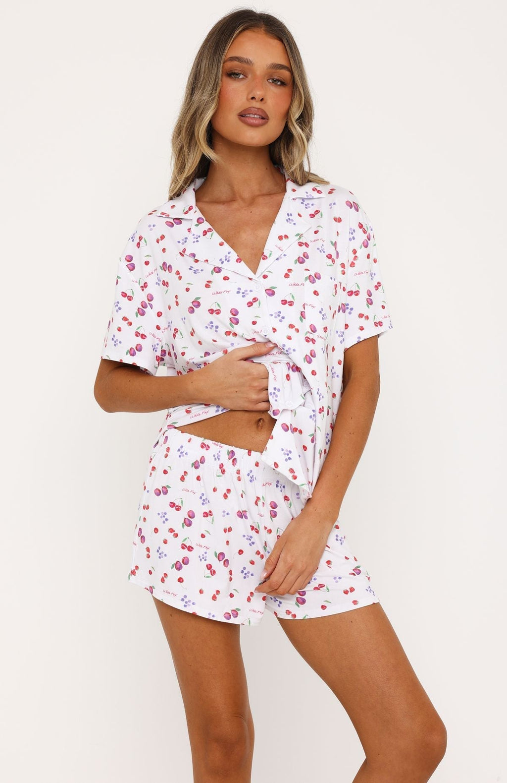 White Fox Dreamscape Printed Pyjama Set White Berries