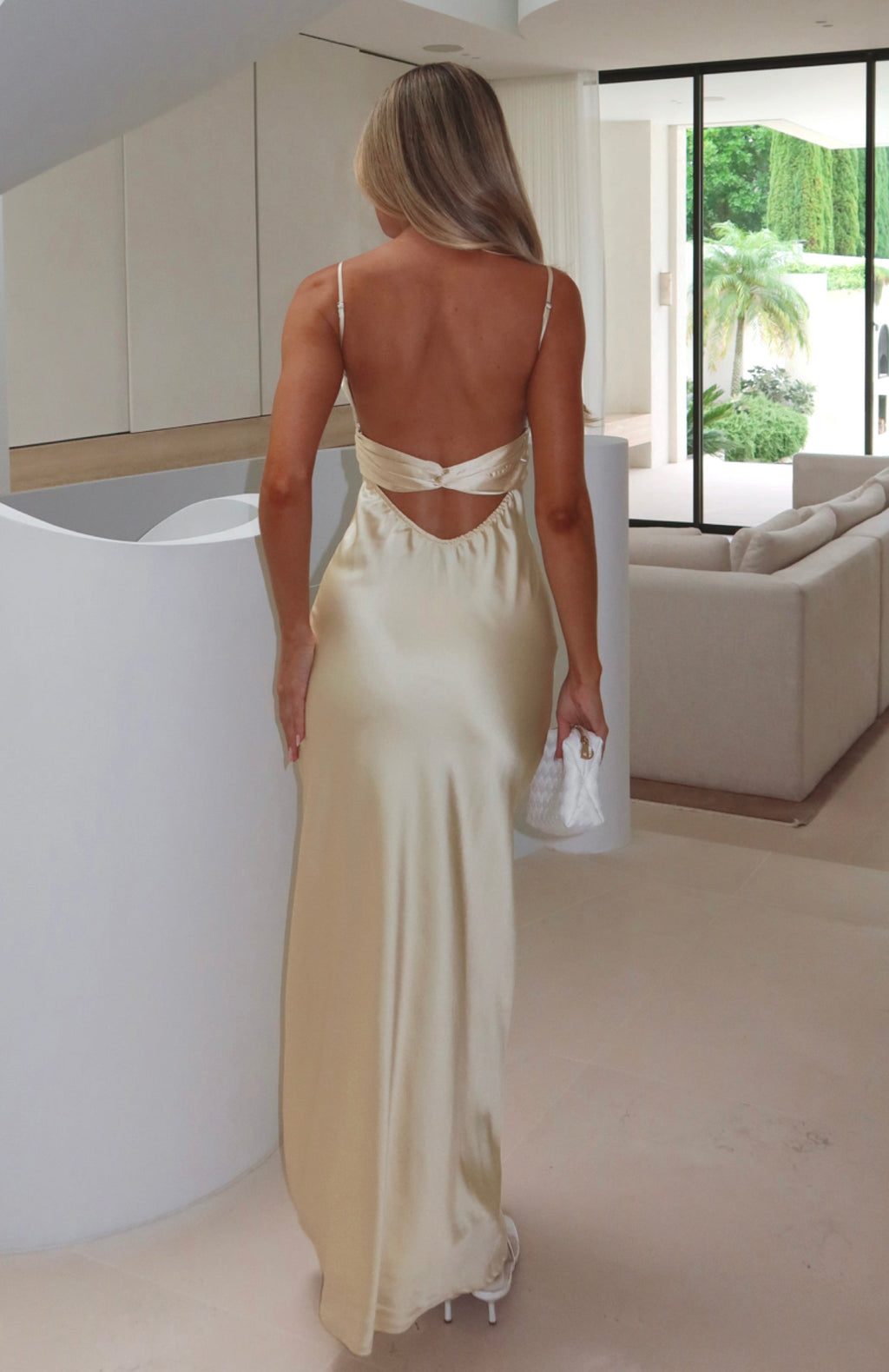 White Fox Change Locations Maxi Dress Lemon