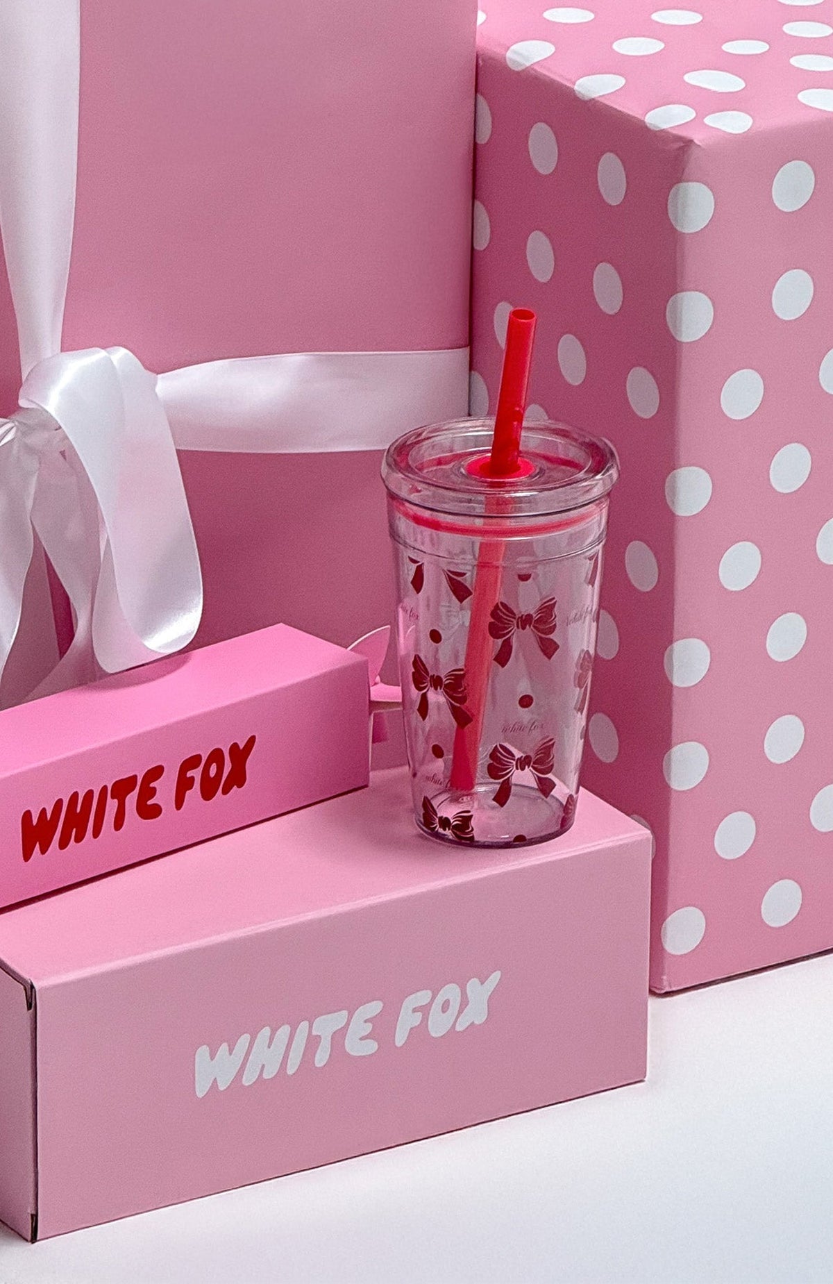 White Fox Calista Tumbler 450ml Bow Bliss