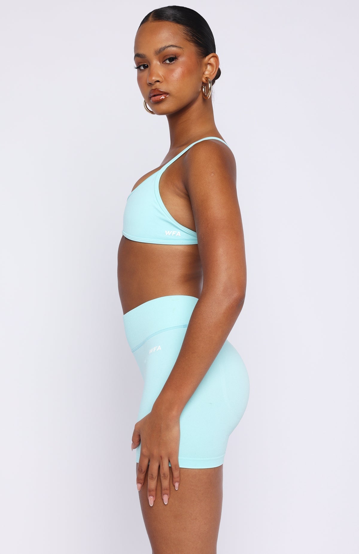 White Fox Spin Seamless Bike Shorts 4" Malibu Blue