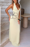 White Fox Baddie Era Knit Maxi Dress Lemon