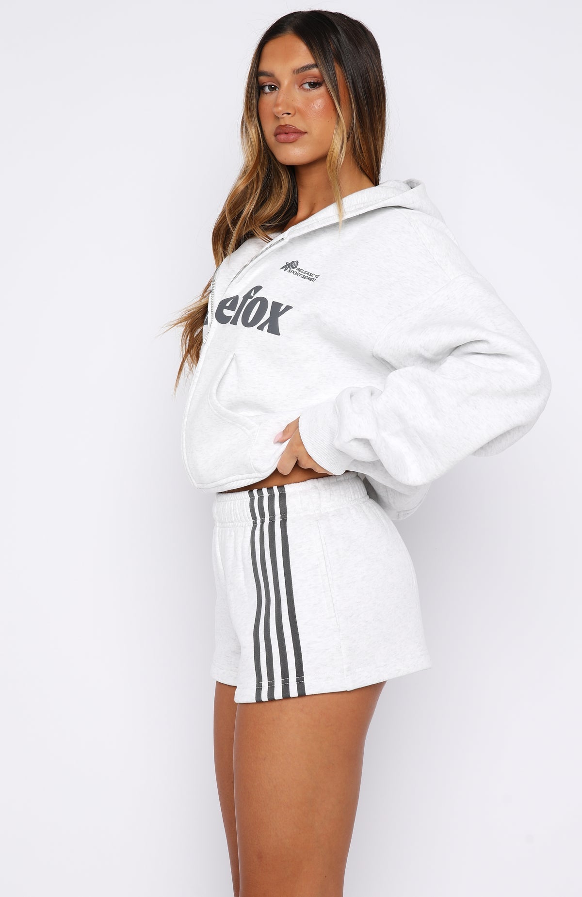 White Fox Release 15 Asalia Lounge Shorts Grey Marle