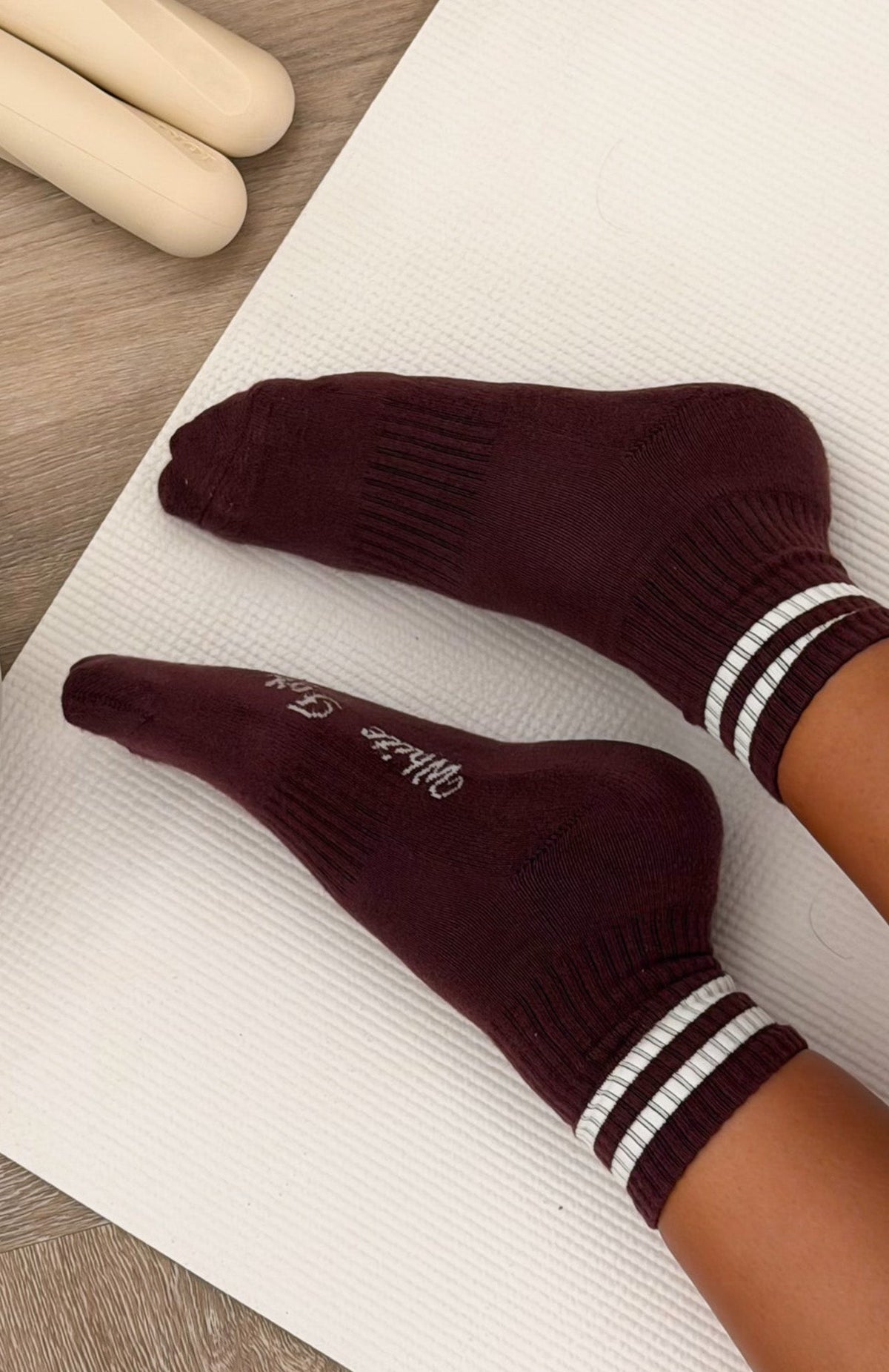 White Fox Grounded Socks Merlot/Cream