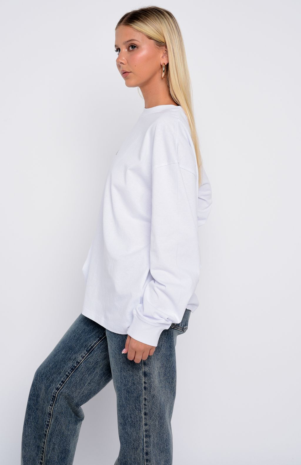 White Fox The Good Life Back Long Sleeve Tee White