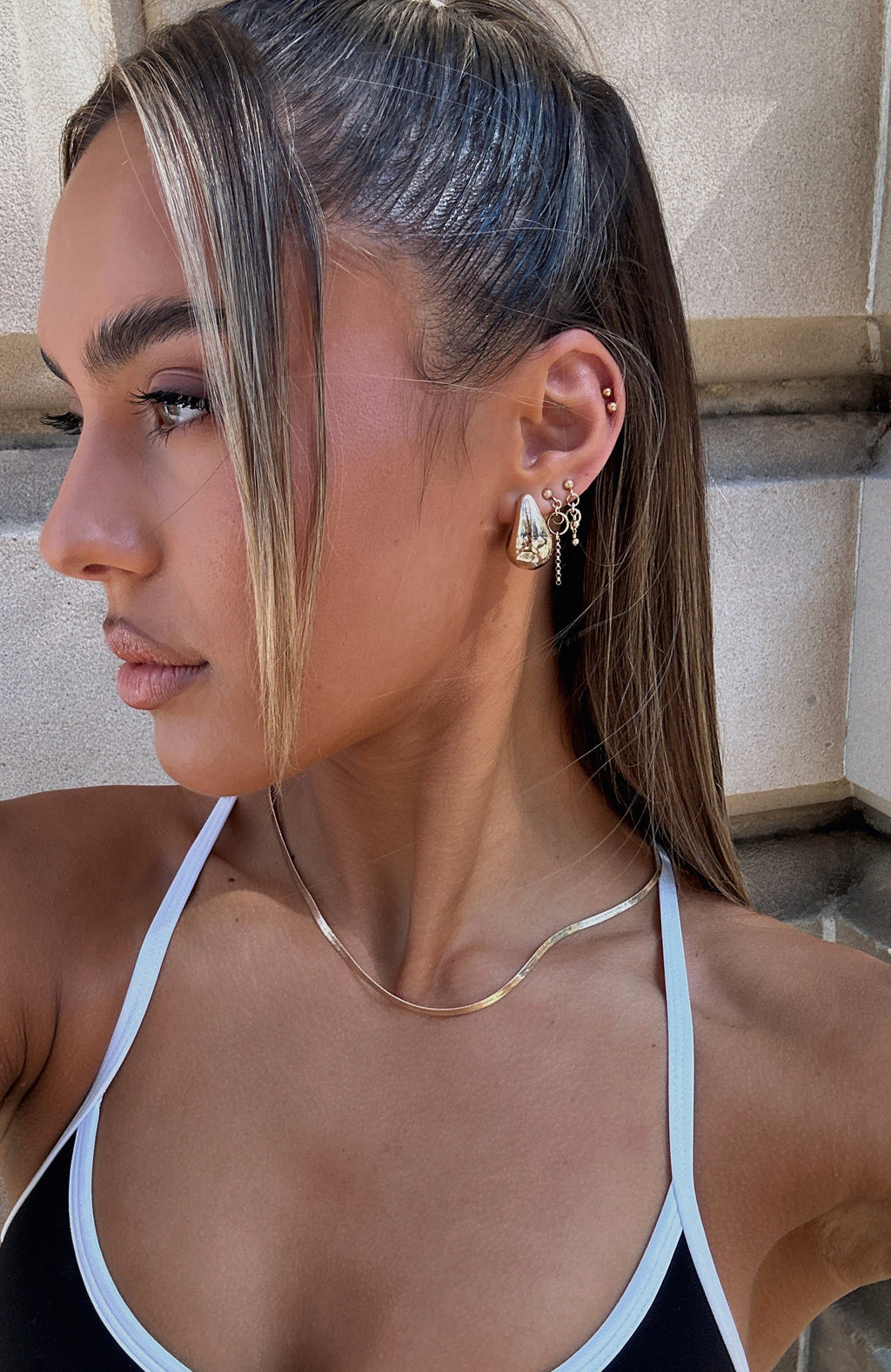 White Fox Arabella Earrings Gold