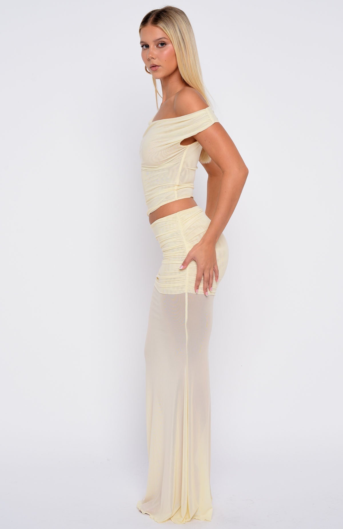 White Fox Need Your Heart Maxi Skirt Cream