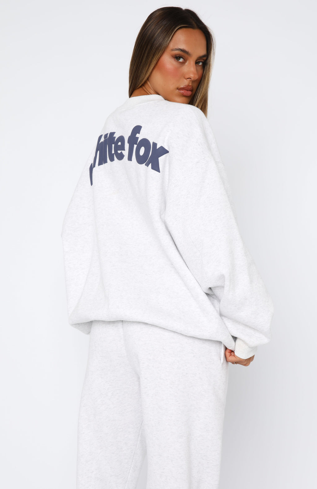 White Fox From The Archives Freya Oversized Sweater Grey Marle