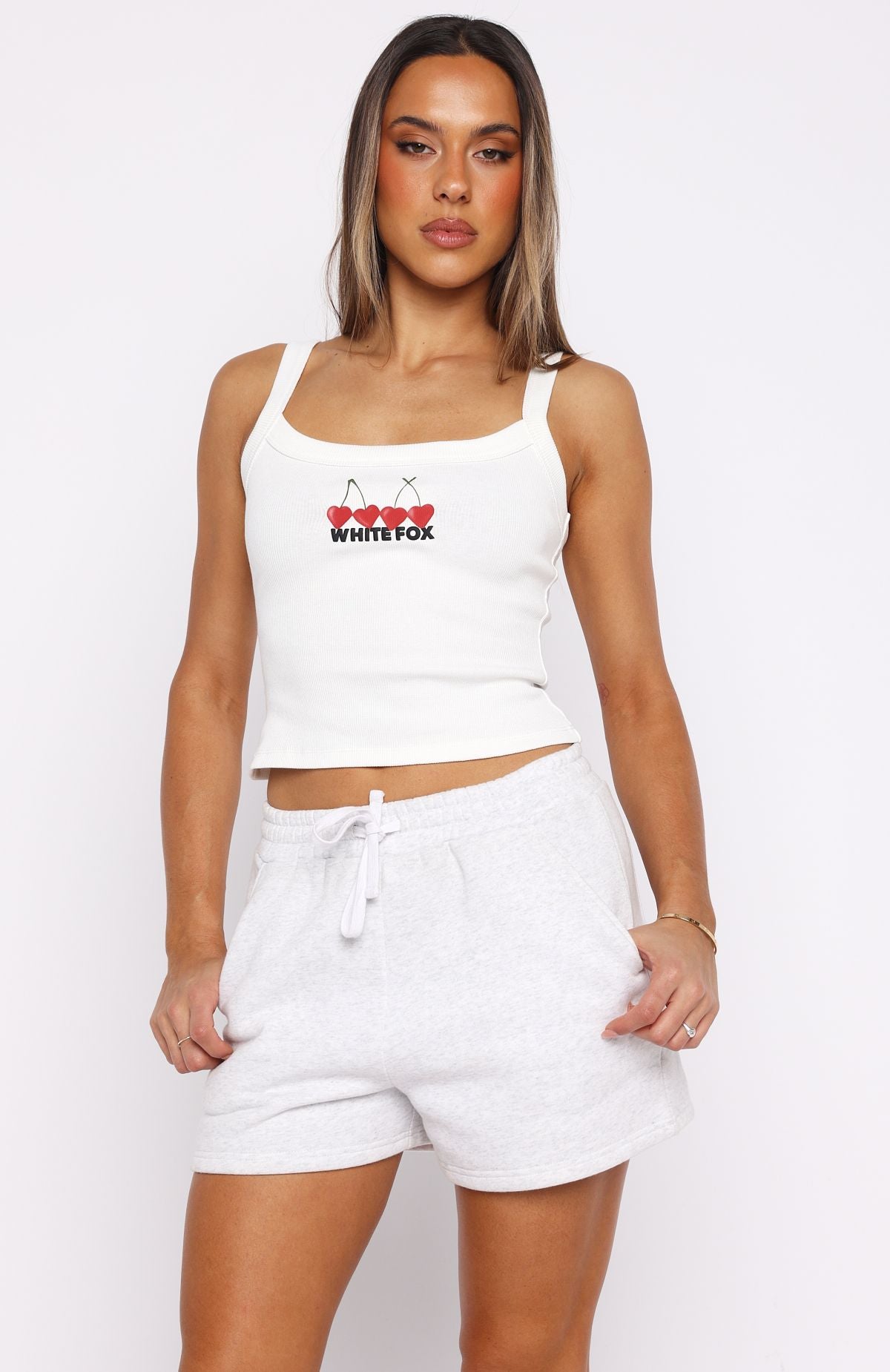 White Fox Club 14 Taylah Singlet Top White
