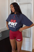 White Fox Club 14 Peyton Bike Shorts Burgundy