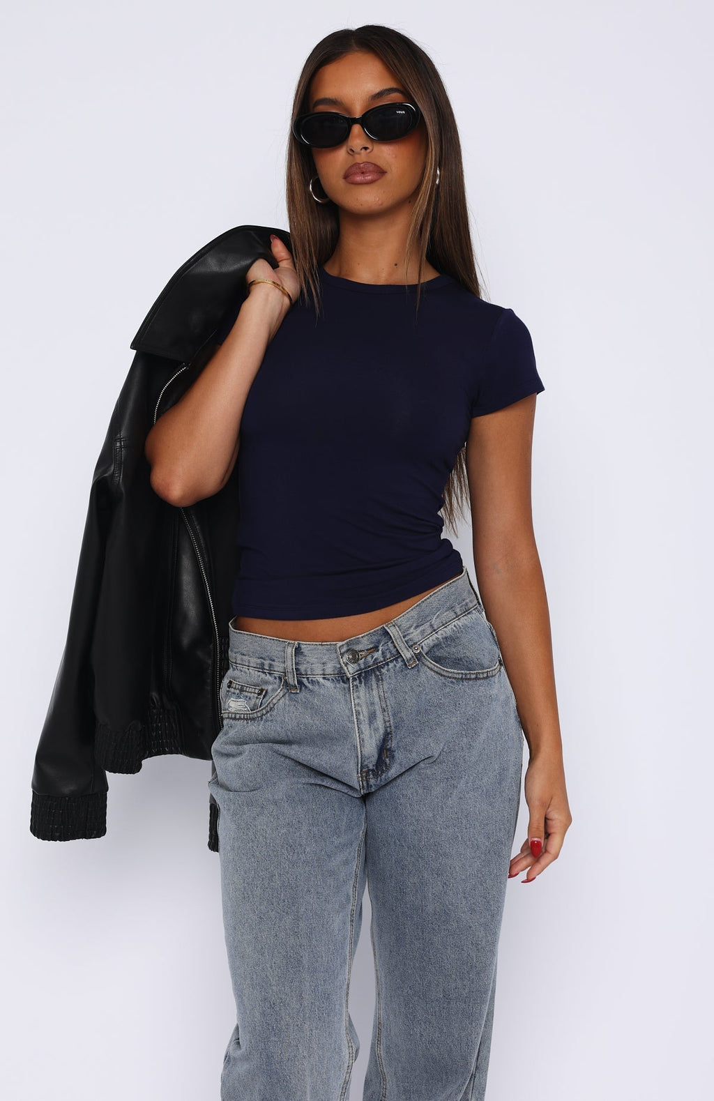 White Fox Too Blessed Tee Navy