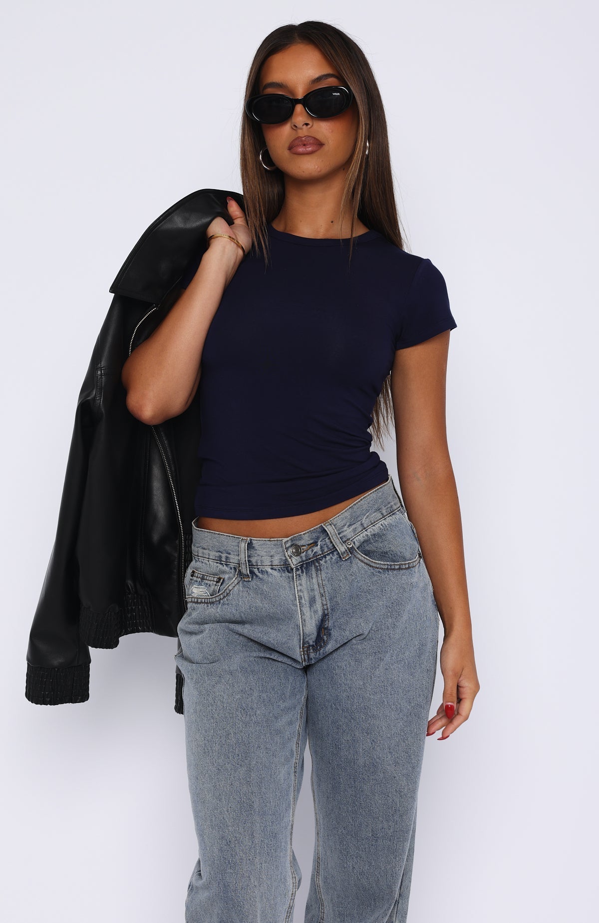 White Fox Too Blessed Tee Navy