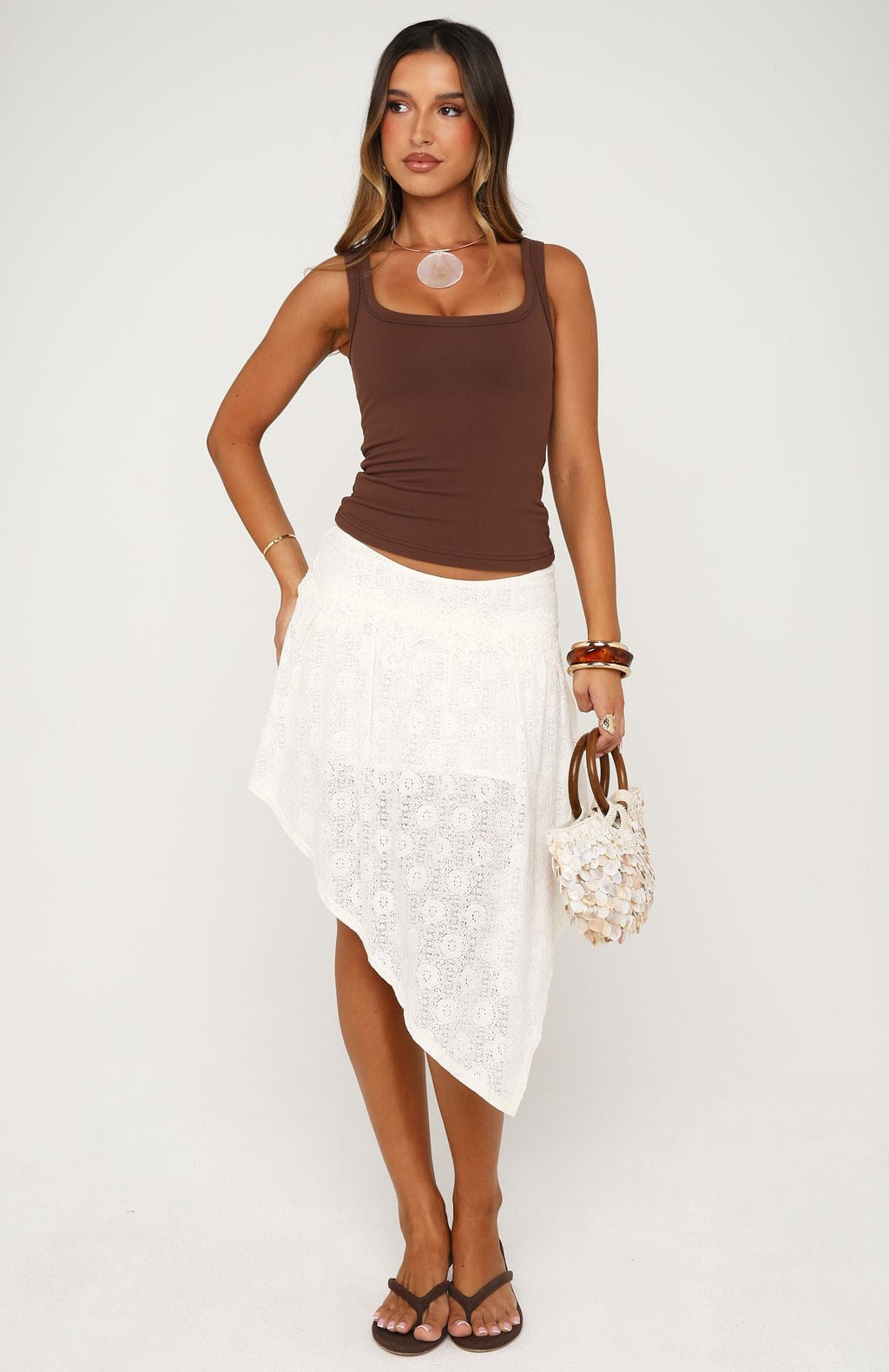 White Fox In The Current Skirt Off White