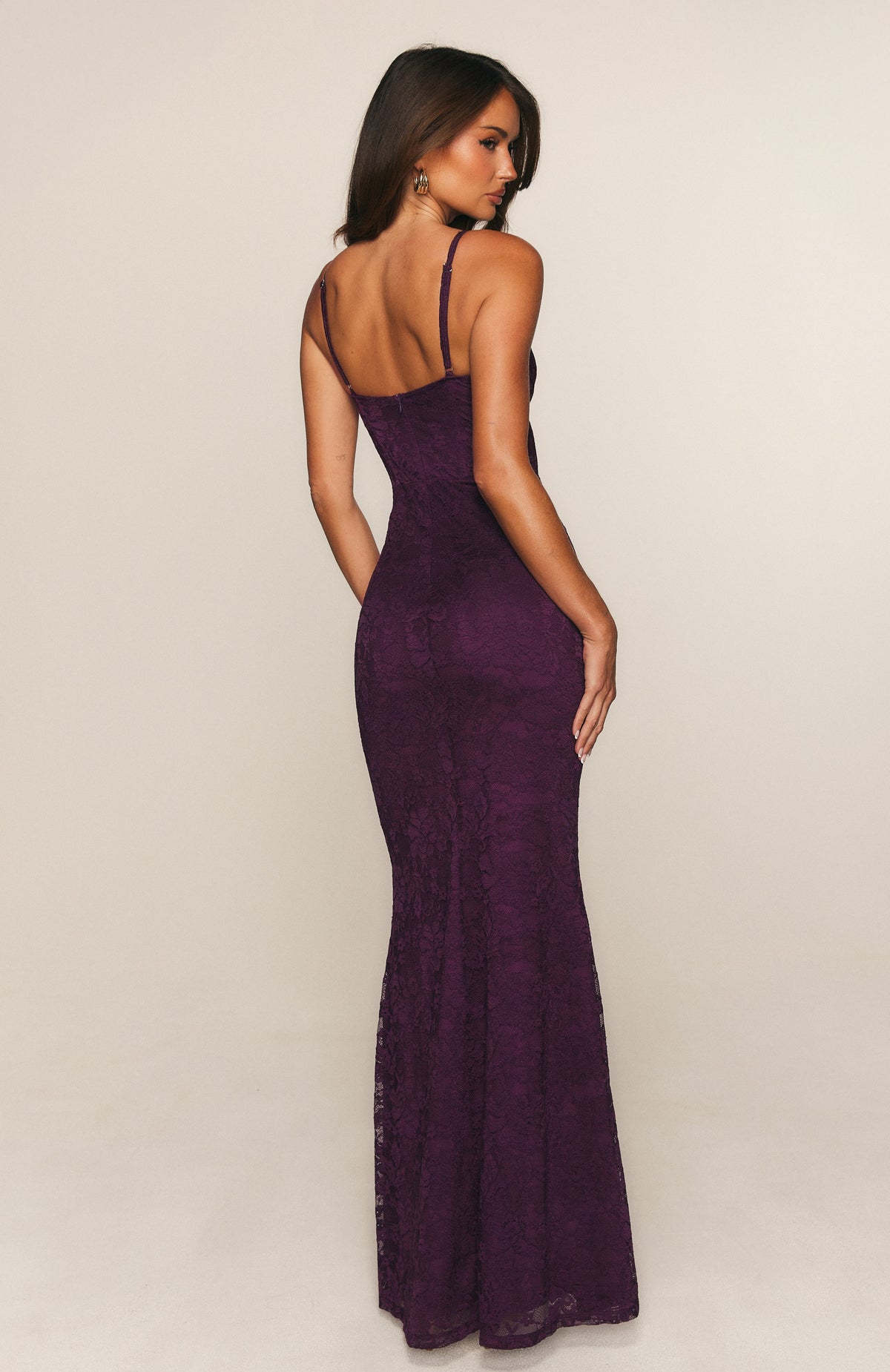 White Fox Blossom Belle Maxi Dress Plum