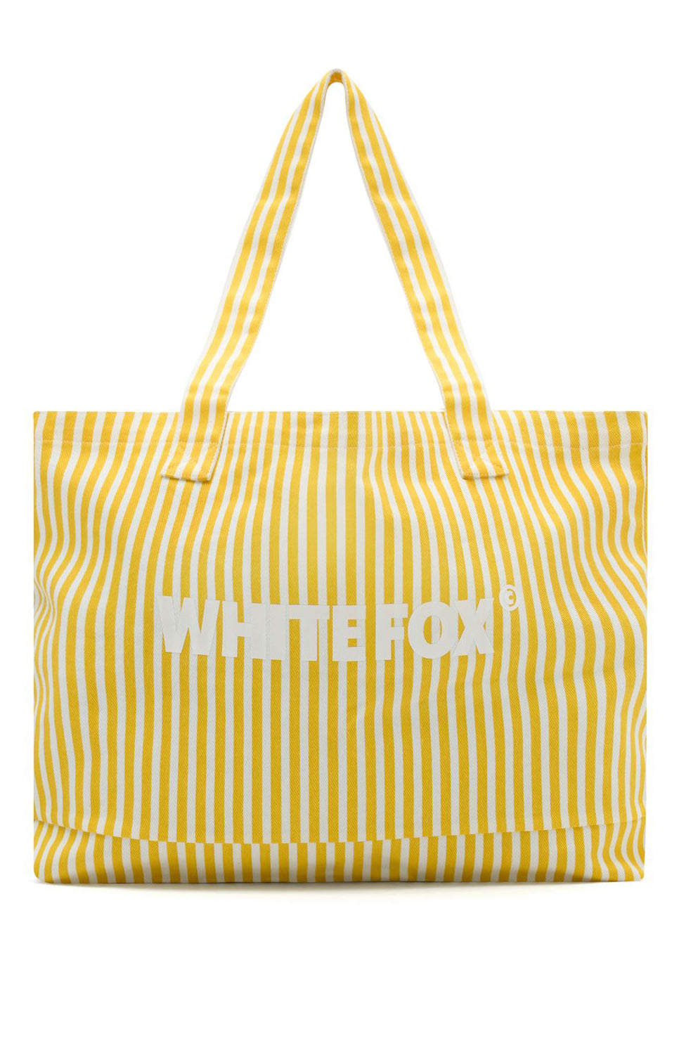 White Fox Straight Lines Tote Bag Yellow Stripe