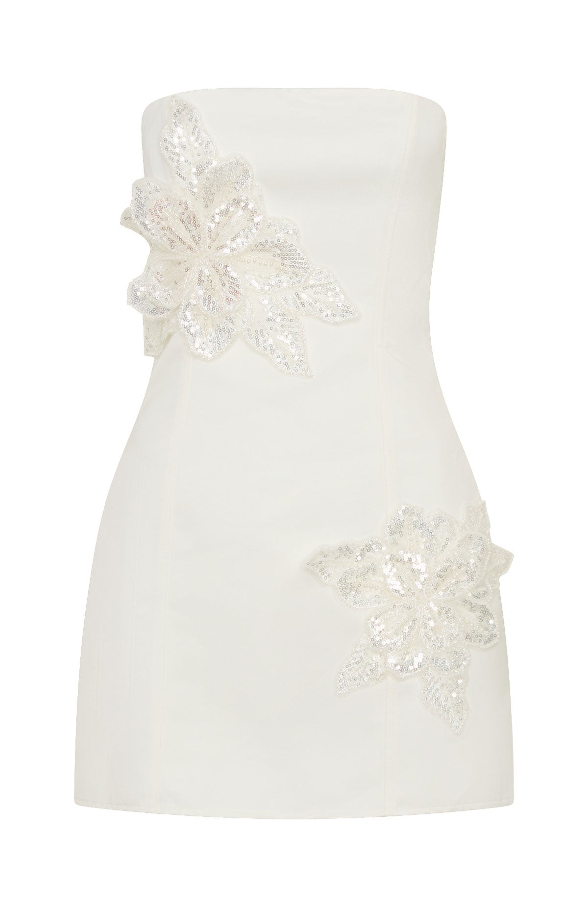 White Fox Rendezvous Strapless Mini Dress Cream
