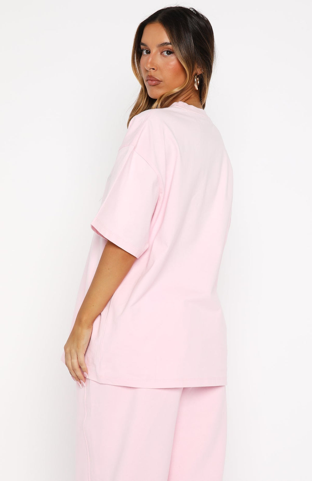 White Fox Make It Or Break It Oversized Tee Pink