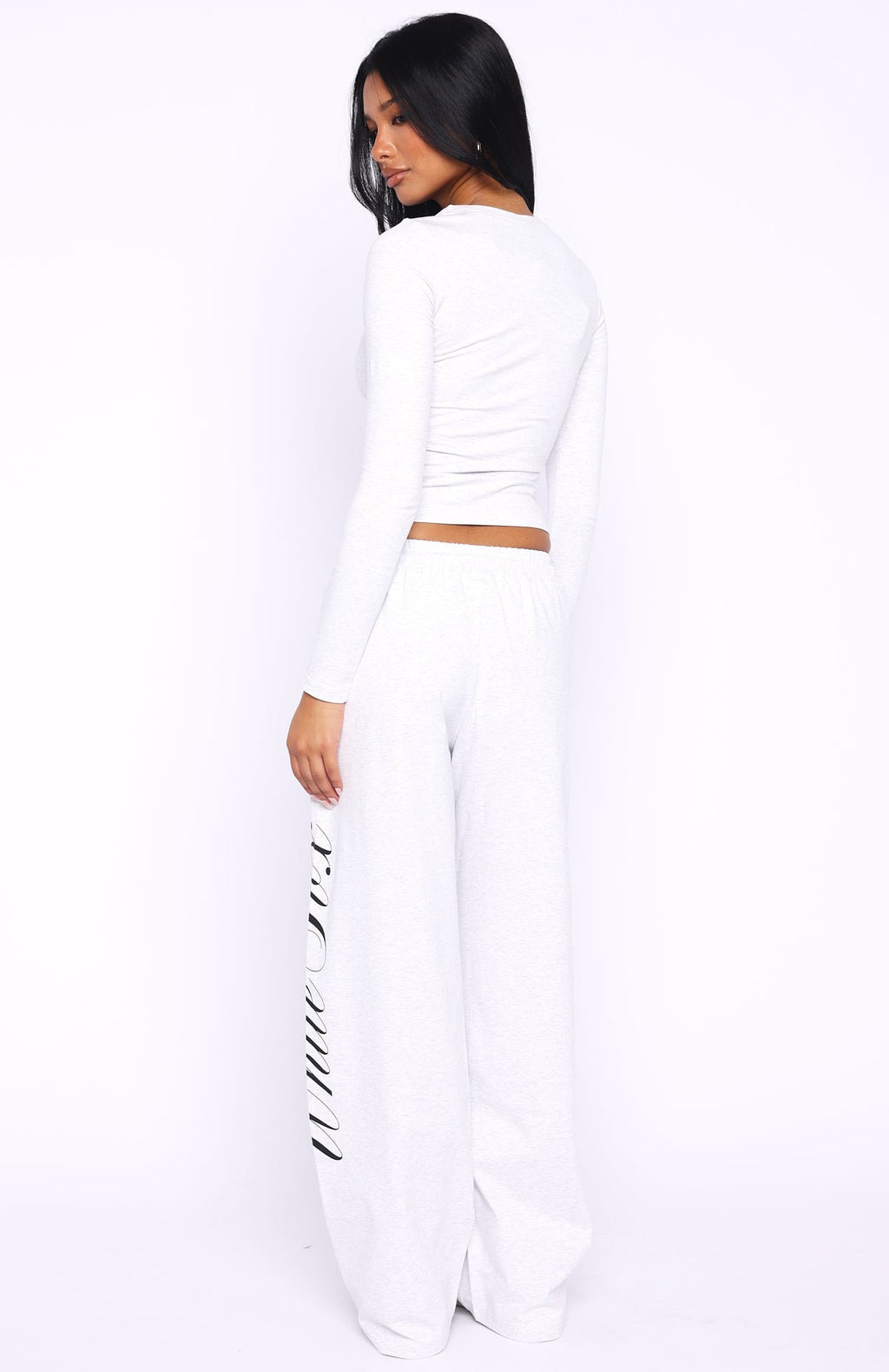 White Fox Luxurious Girl Track Pants Grey Marle