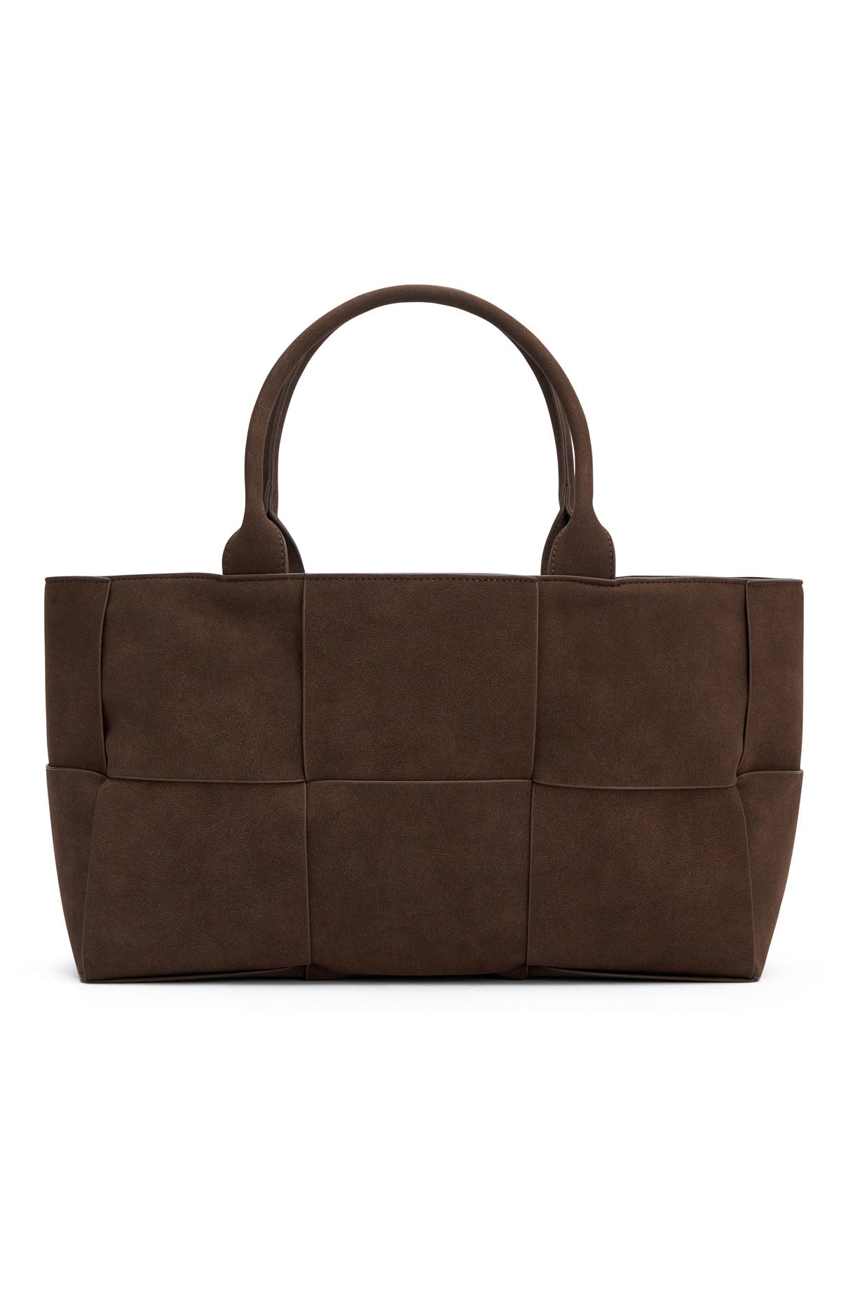 White Fox Owen Shoulder Bag Chocolate Faux Suede