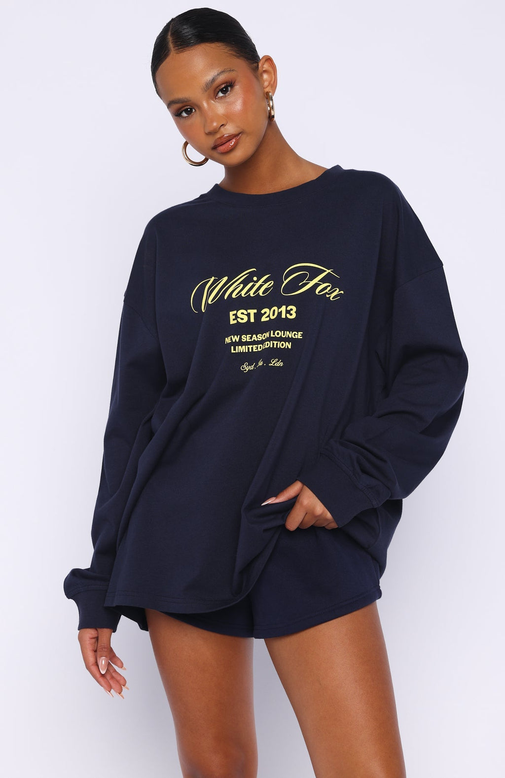 White Fox Closer To You Long Sleeve Tee Navy