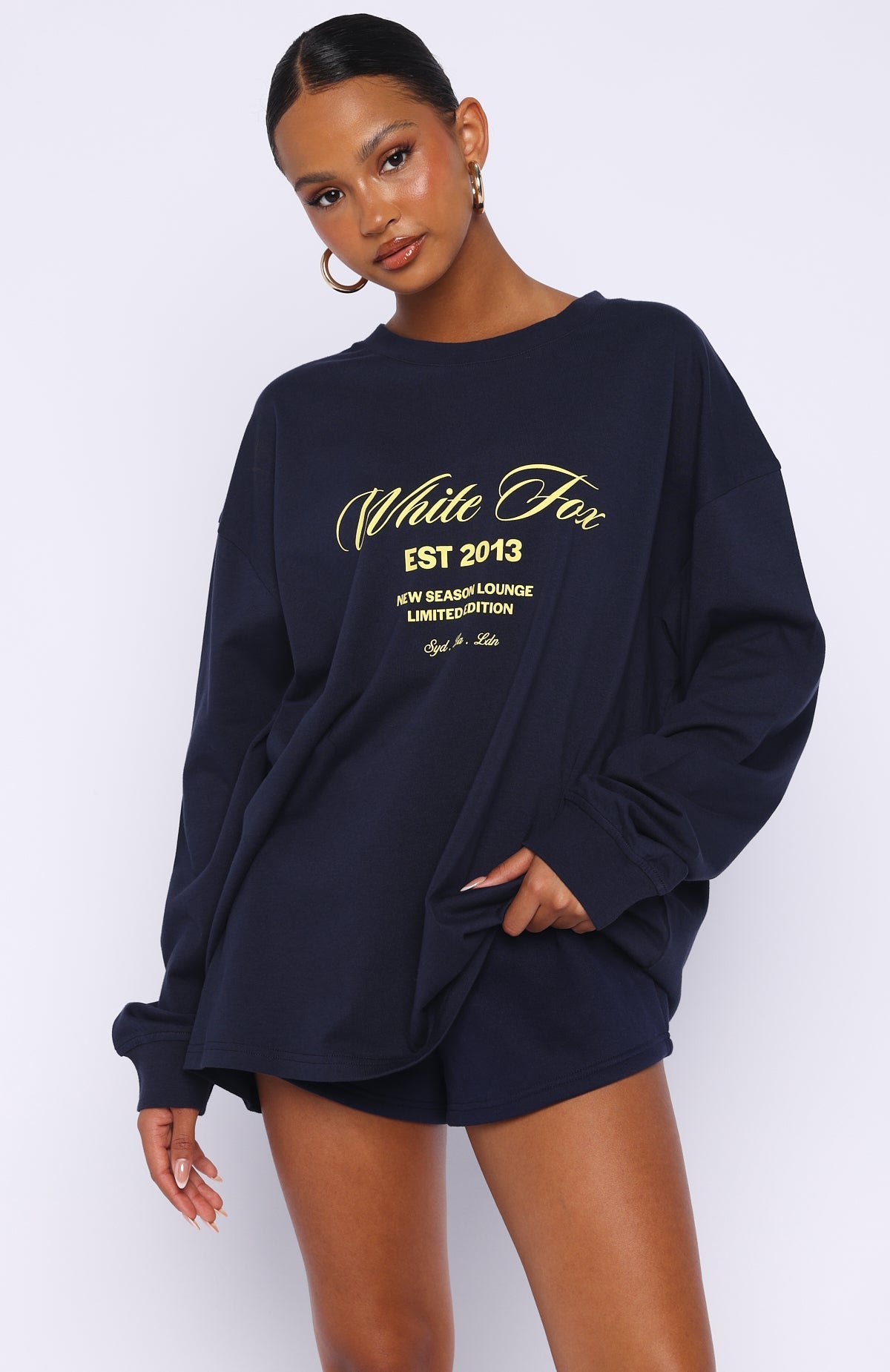 White Fox Closer To You Long Sleeve Tee Navy