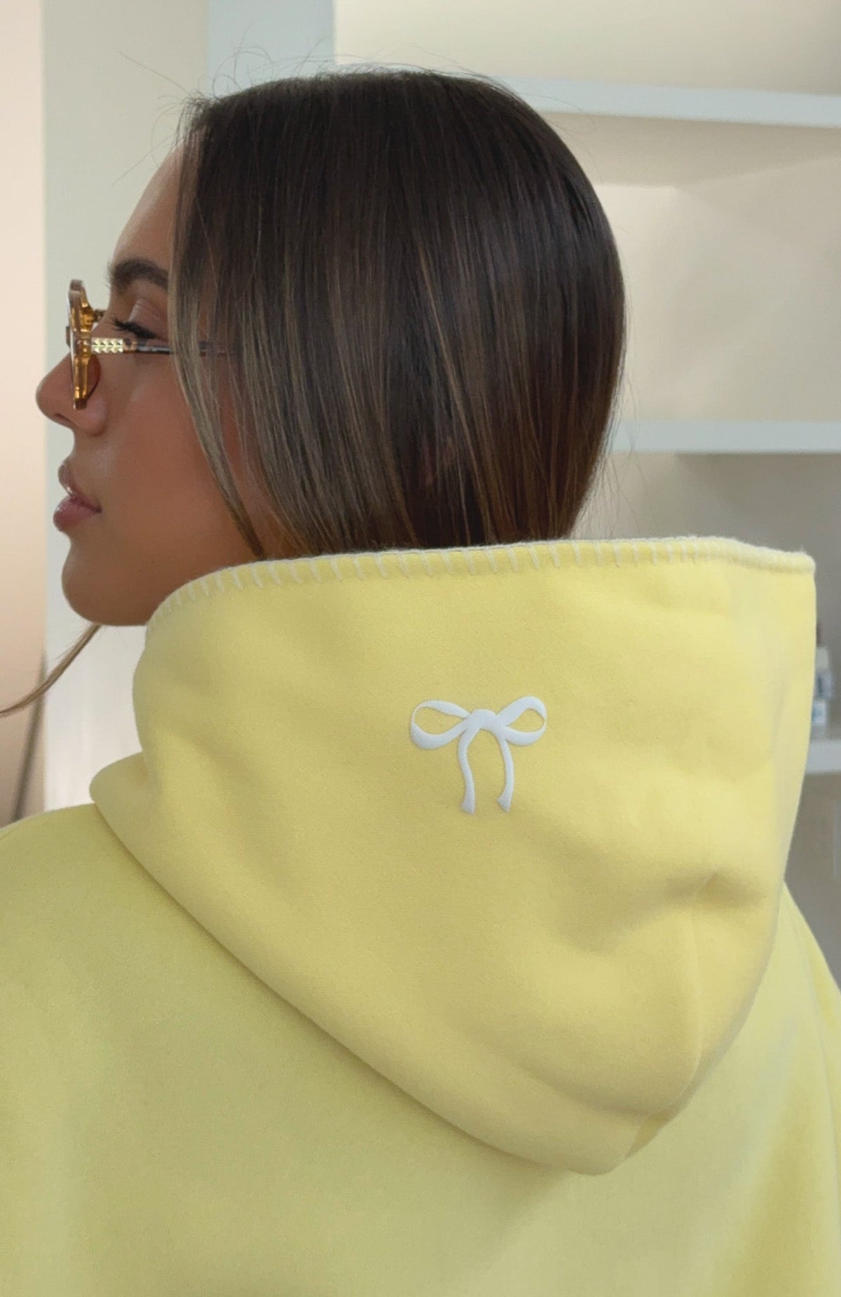 White Fox Vol. 1 Front Graphic Oversized Hoodie Lemon