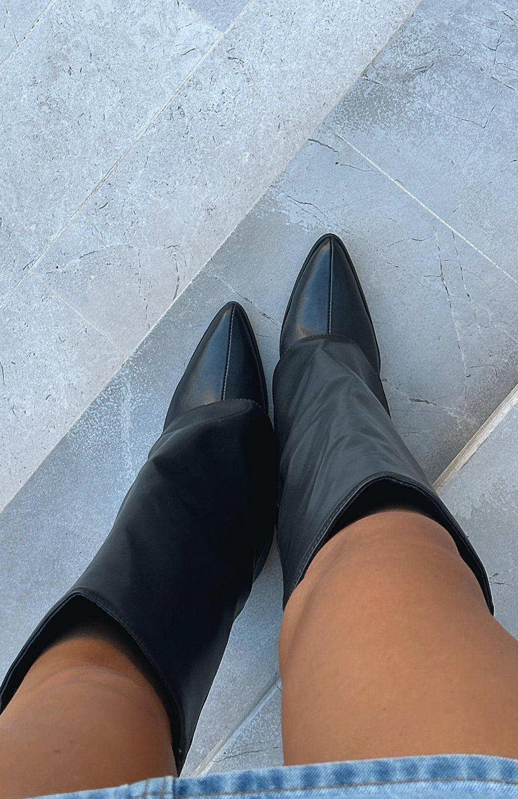 White Fox I'm That Girl Knee High Boots Black