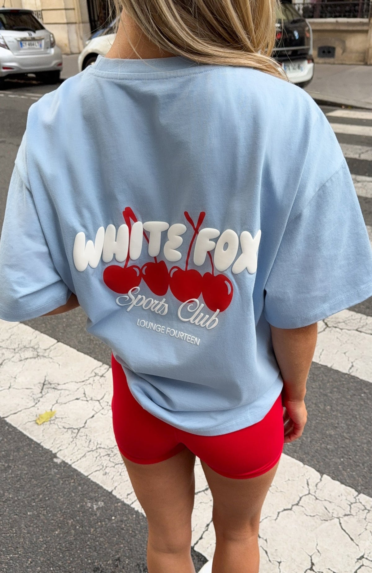 White Fox Club 14 Cassie Oversized Tee Blue