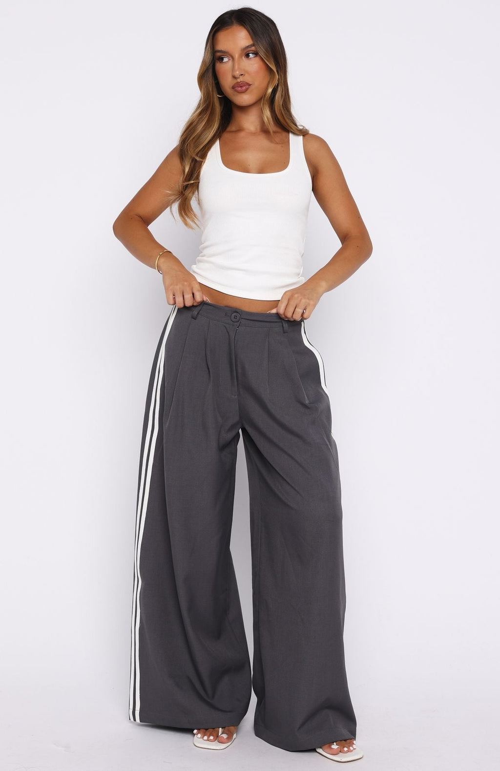 White Fox Don't Believe It Pants Charcoal